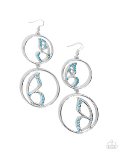Paparazzi Jewelry Earrings Admittedly Aerial - Blue