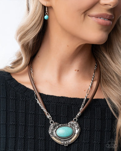 Paparazzi Jewelry Necklace Grounded Gesture - Blue