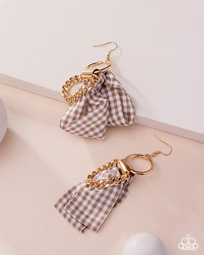 Paparazzi Jewelry Earrings Picnic Pizzazz - Brown