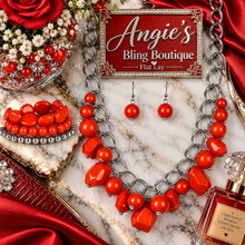 Load image into Gallery viewer, Paparazzi Jewelry Sets Gorgeously Globetrotter - Orange -Color Venture - Orange