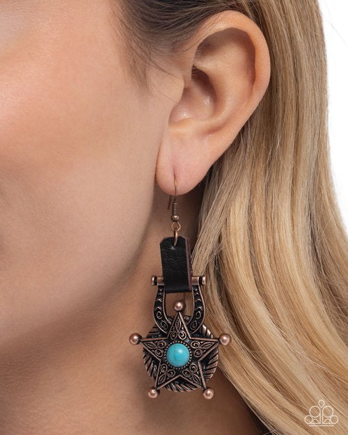 Paparazzi Jewelry Earrings Western Warden