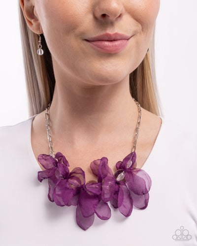 Paparazzi Jewelry Necklace Fancy Fabric - Purple