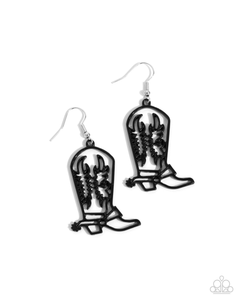 Paparazzi Jewelry Earrings Given the Boot - Black
