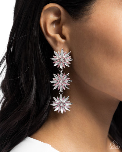 Paparazzi Jewelry Earrings Petaled Princess - Pink