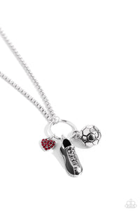 Paparazzi Jewelry Necklace Corner Kick - Red