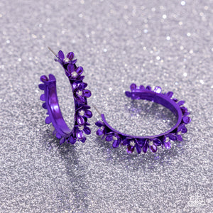 Paparazzi Jewelry Earrings Fashionable Flower Crown - Purple