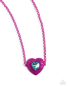 Paparazzi Jewelry Necklace Lockett Leisure & Ring Pampered Pattern - Pink