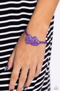 Paparazzi Jewelry Necklace Low-Key Lovestruck & Lovestruck Lineup Bracelet - Purple