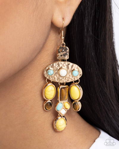 Paparazzi Jewelry Earrings Inspired Interval - Yellow