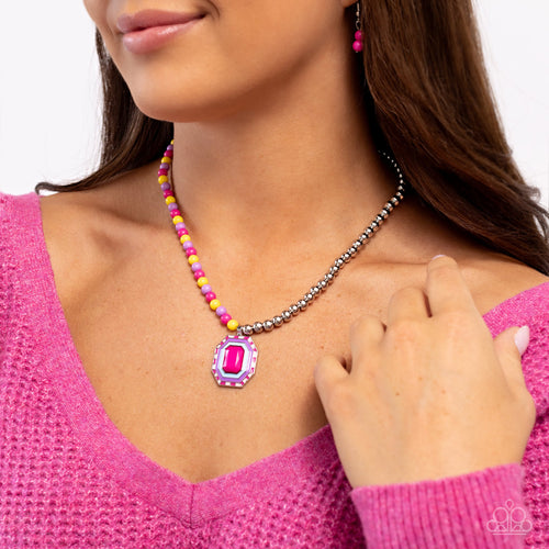 Paparazzi Jewelry Necklace Contrasting Candy - Multi