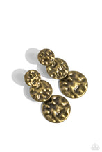 Load image into Gallery viewer, Paparazzi Jewelry Earrings Triple Threat Texture - Brass