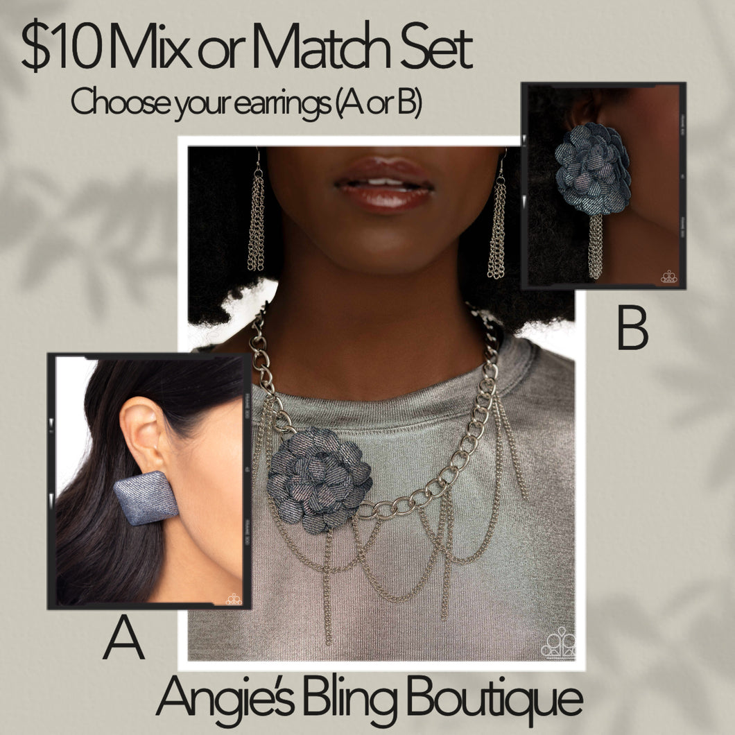 Paparazzi Jewelry Necklace Deconstructed Denim - Blue