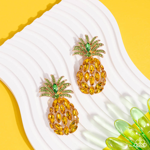 Paparazzi Jewelry Earrings Pineapple Pizzazz - Yellow