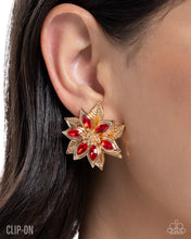 Load image into Gallery viewer, Paparazzi Jewelry Earrings Perceptive Poinsettia - Red