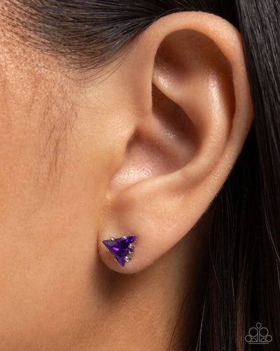 Paparazzi Jewelry Earrings Triangular Twinkle - Purple