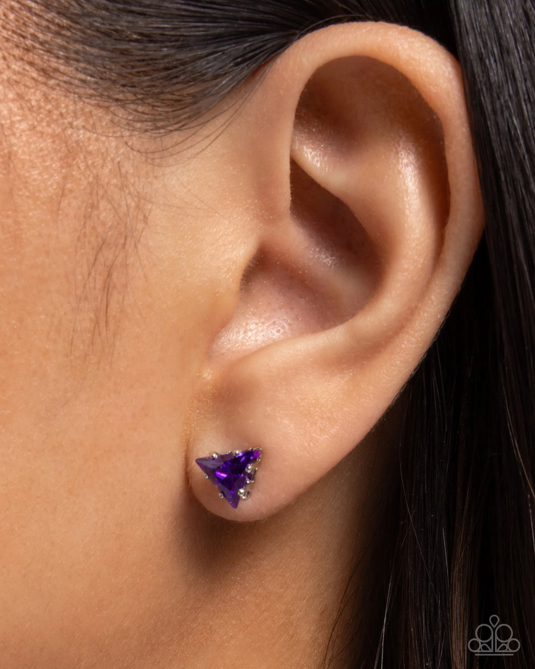 Paparazzi Jewelry Earrings Triangular Twinkle - Purple