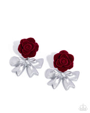 Load image into Gallery viewer, Paparazzi Jewelry Earrings Rosette Rarity Red
