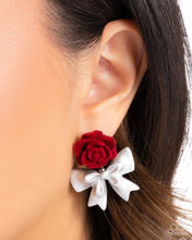 Load image into Gallery viewer, Paparazzi Jewelry Earrings Rosette Rarity Red