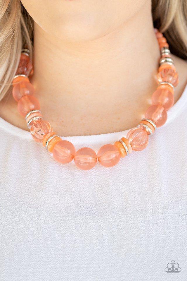Paparazzi Jewelry Necklace Bubbly Beauty - Orange