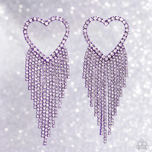 Paparazzi Jewelry Earrings Sumptuous Sweethearts - Purple