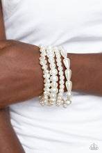 Load image into Gallery viewer, Paparazzi Jewelry Bracelet Gossip PEARL - White