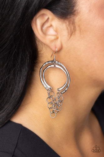 Paparazzi Jewelry Earrings Dont Go CHAINg-ing - Silver