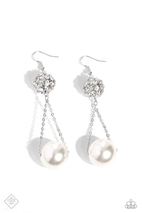 Paparazzi Jewelry Earrings Ballerina Balance - White