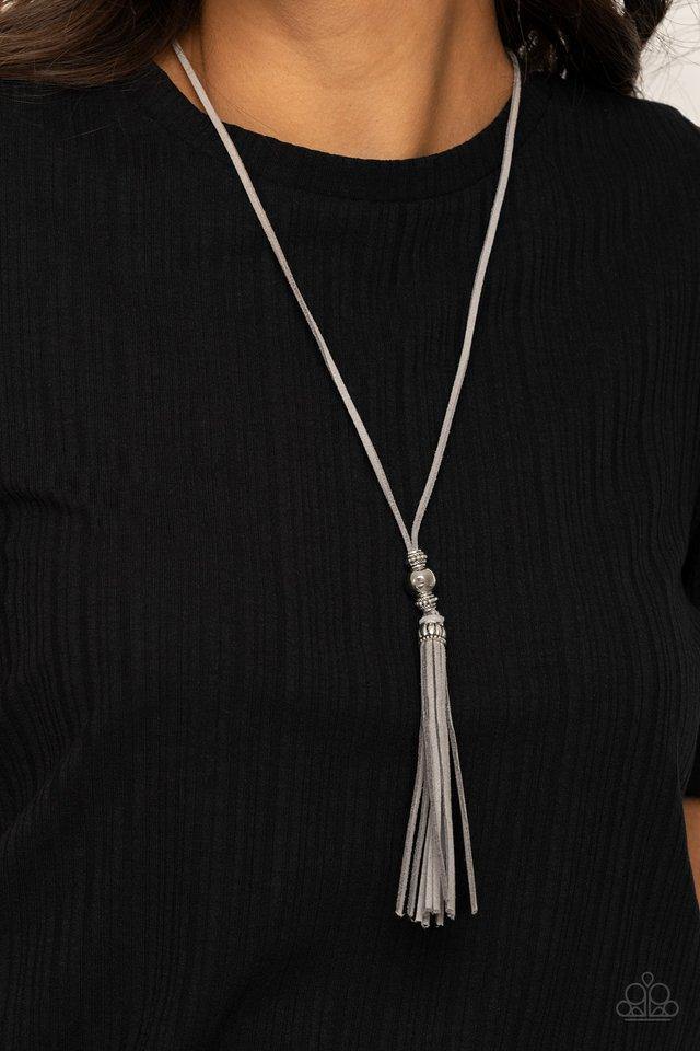 Paparazzi Jewelry Necklace Hold My Tassel - Silver