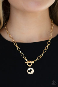 Paparazzi Jewelry Necklace Heartbeat Retreat Gold