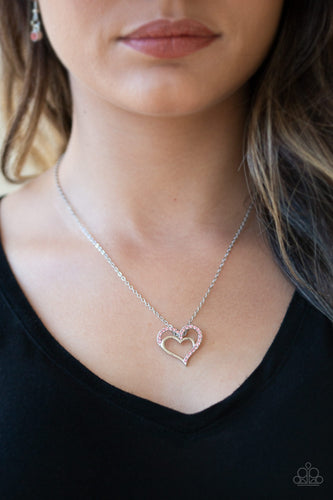 Paparazzi Jewelry Necklace Heart to Heartthrob Pink