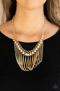 Paparazzi Jewelry Necklace Flaunt Your Fringe - Gold