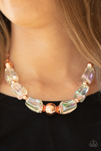 Paparazzi Jewelry Necklace Iridescently Ice Queen - Copper