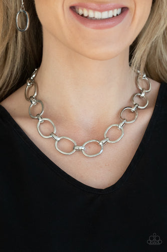 Paparazzi Jewelry Necklace HAUTE-ly Contested - Silver