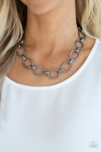 Paparazzi Jewelry Necklace HAUTE-ly Contested - Black