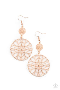 Paparazzi Jewelry Earrings Mandala Eden - Rose Gold