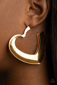 Paparazzi Jewelry Earrings Heart-Racing Radiance - Gold