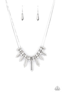 Paparazzi Jewelry Necklace Dangerous Dazzle - White