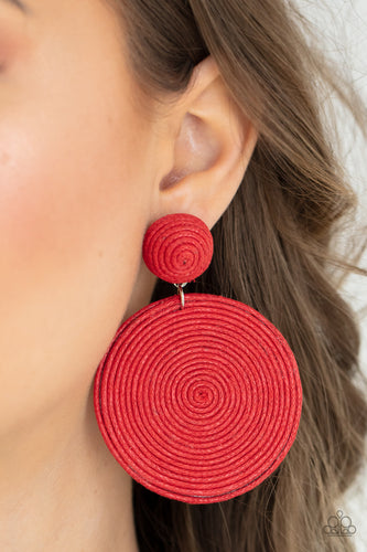 Paparazzi Jewelry Earrings Circulate The Room - Red