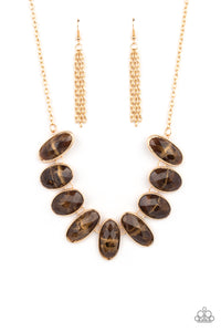 Paparazzi Jewelry Necklace Elliptical Episode - Brown