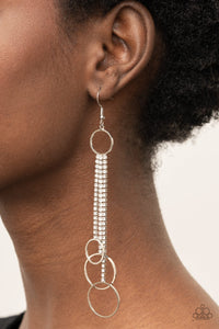 Paparazzi Jewelry Earrings Demurely Dazzling - White