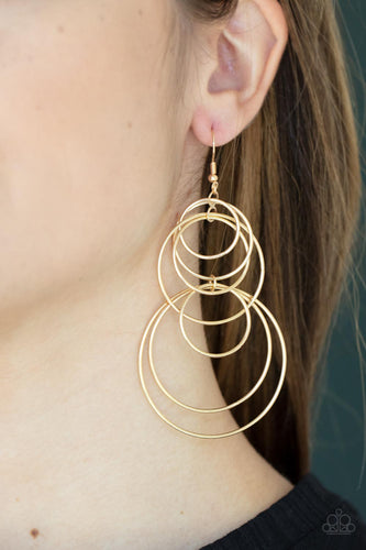 Paparazzi Jewelry Earrings I Feel Dizzy - Gold