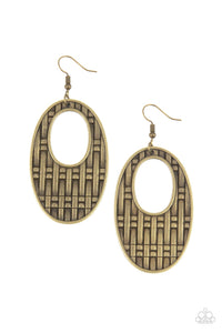 Paparazzi Jewelry Earrings Engraved Edge - Brass