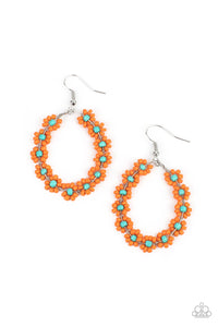 Paparazzi Jewelry Earrings Festively Flower Child - Orange