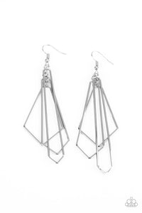 Paparazzi Jewelry Earrings Shape Shifting Shimmer - Silver