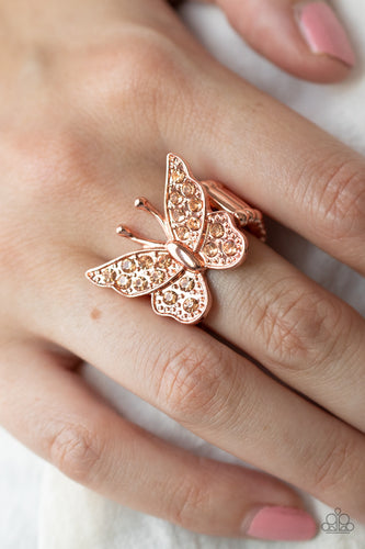 Paparazzi Jewelry Ring Bona Fide Butterfly - Copper