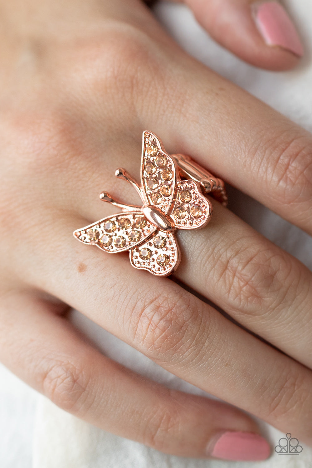 Paparazzi Jewelry Ring Bona Fide Butterfly - Copper