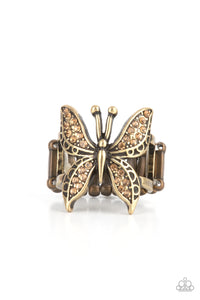 Paparazzi Jewelry Ring Blinged Out Butterfly - Brass