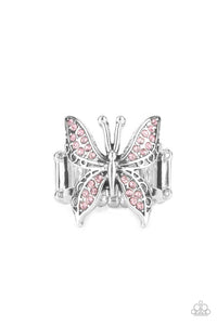 Paparazzi Jewelry Ring Blinged Out Butterfly - Pink