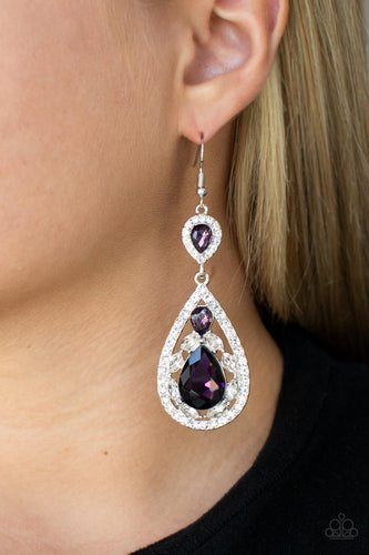 Paparazzi Jewelry Earrings Posh Pageantry - Purple