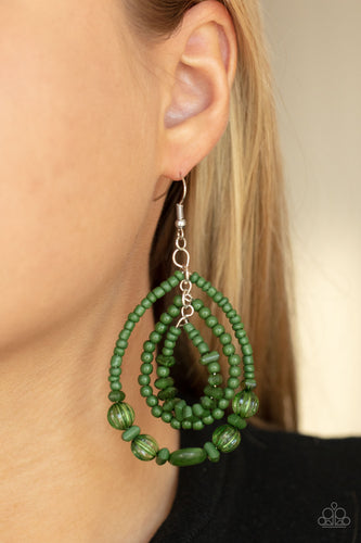 Paparazzi Jewelry Earrings Prana Party - Green